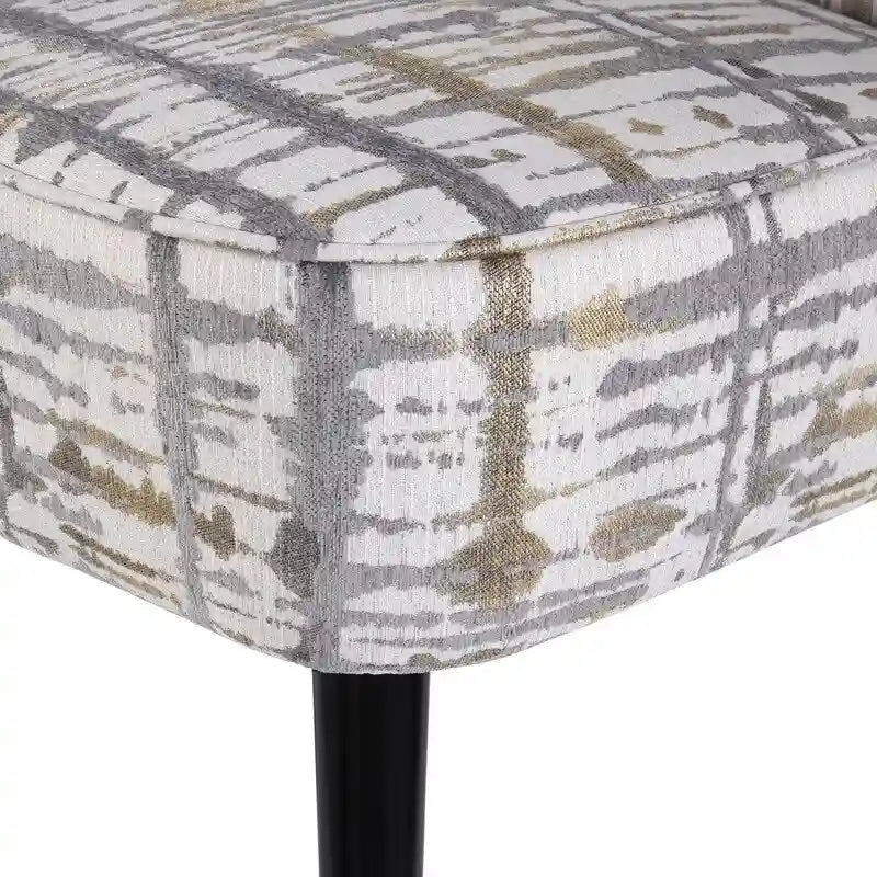 Chaise d'appoint sans accoudoirs avec pieds en bois massif, finition expresso