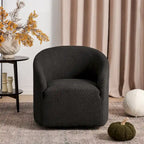 Fauteuil d'appoint pivotant à 360° en tissu bouclette de 32 pouces, entièrement assemblé