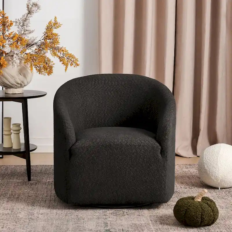 Fauteuil pivotant à 360° en bouclette, 32 po, entièrement assemblé