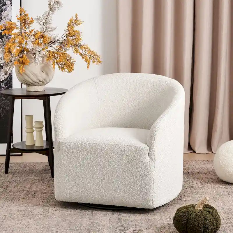 Fauteuil pivotant à 360° en bouclette, 32 po, entièrement assemblé