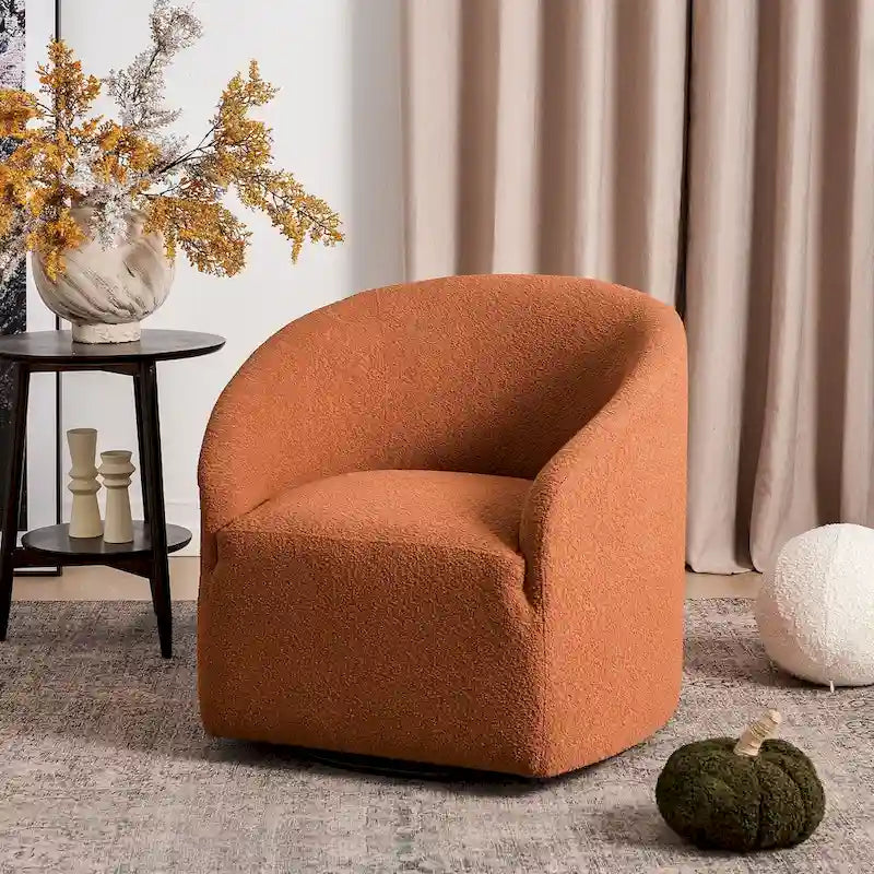Fauteuil pivotant à 360° en bouclette, 32 po, entièrement assemblé