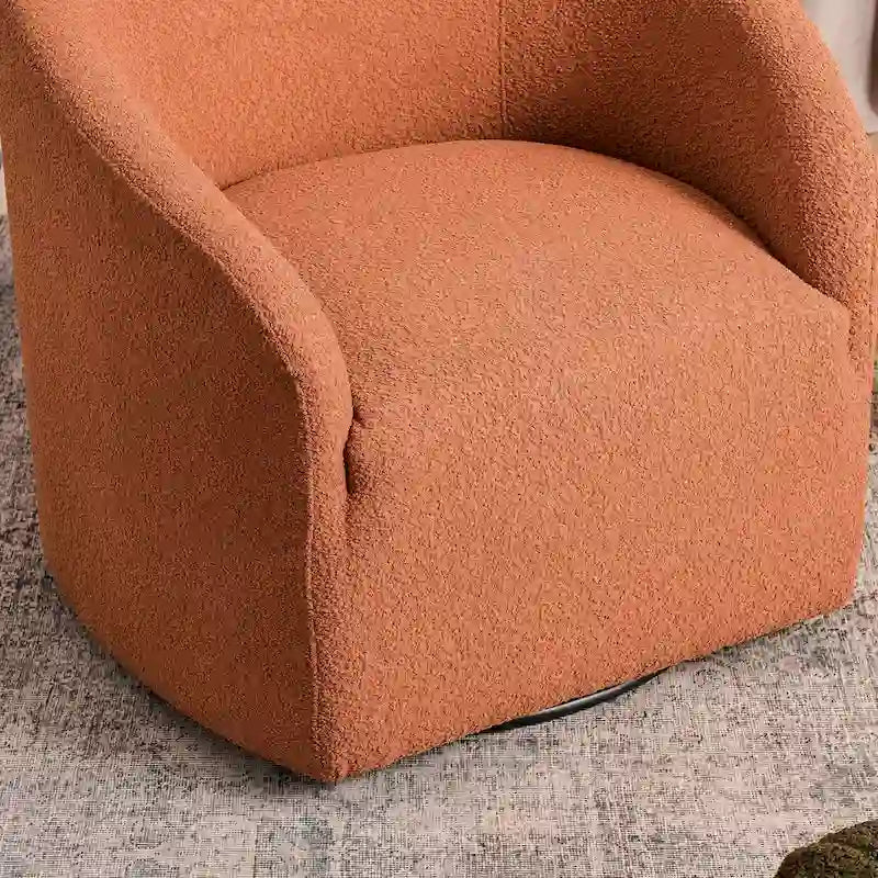 Fauteuil d'appoint pivotant à 360° en tissu bouclette de 32 pouces, entièrement assemblé