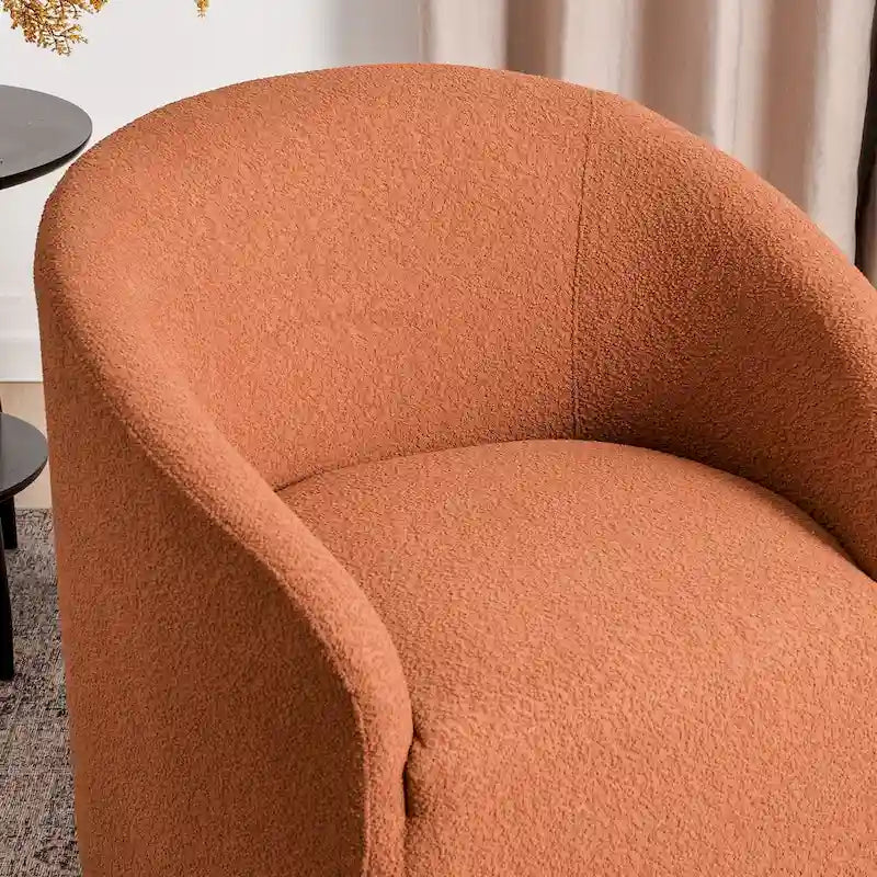 Fauteuil d'appoint pivotant à 360° en tissu bouclette de 32 pouces, entièrement assemblé