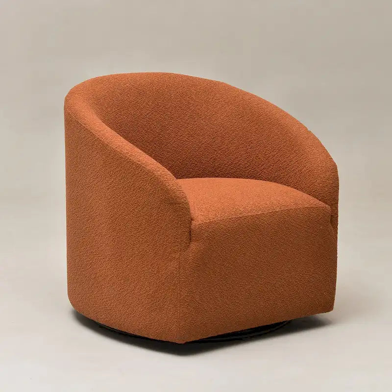Fauteuil d'appoint pivotant à 360° en tissu bouclette de 32 pouces, entièrement assemblé
