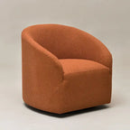 Fauteuil d'appoint pivotant à 360° en tissu bouclette de 32 pouces, entièrement assemblé