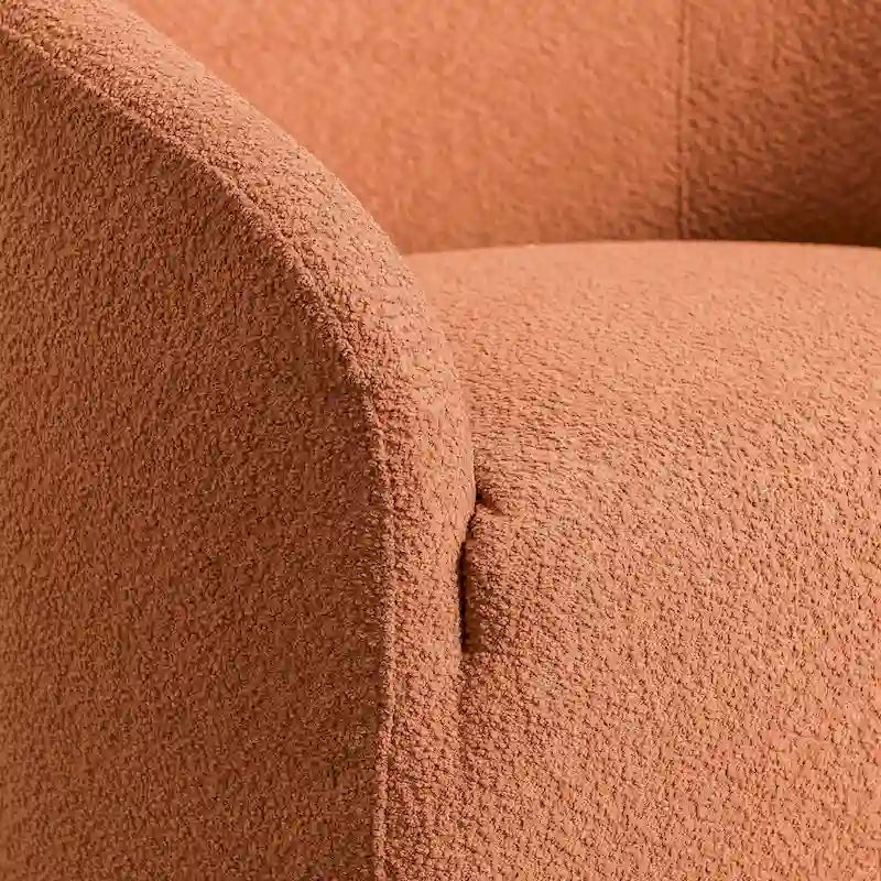 Fauteuil d'appoint pivotant à 360° en tissu bouclette de 32 pouces, entièrement assemblé