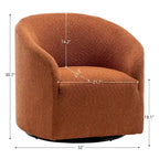 Fauteuil d'appoint pivotant à 360° en tissu bouclette de 32 pouces, entièrement assemblé