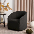Fauteuil d'appoint pivotant à 360° en tissu bouclette de 32 pouces, entièrement assemblé