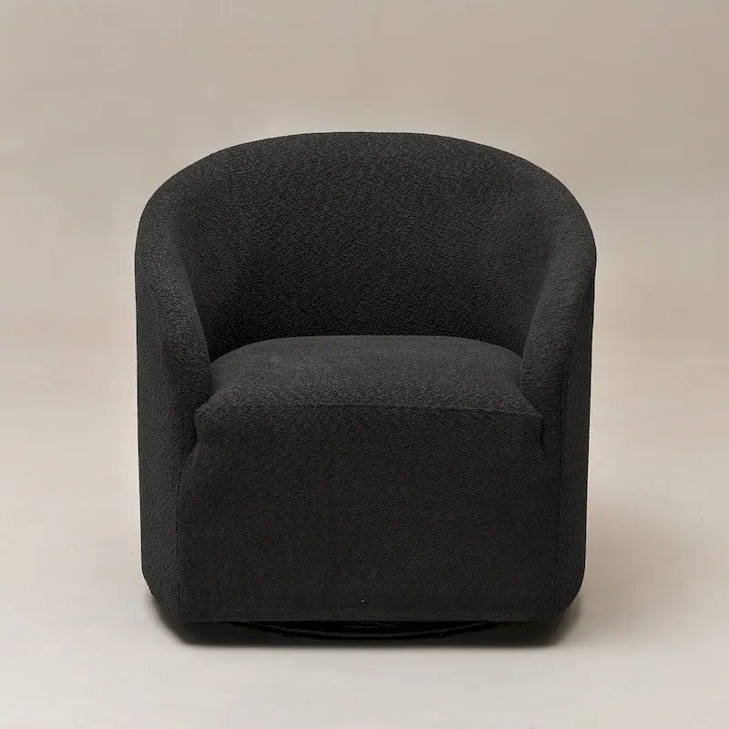 Fauteuil d'appoint pivotant à 360° en tissu bouclette de 32 pouces, entièrement assemblé