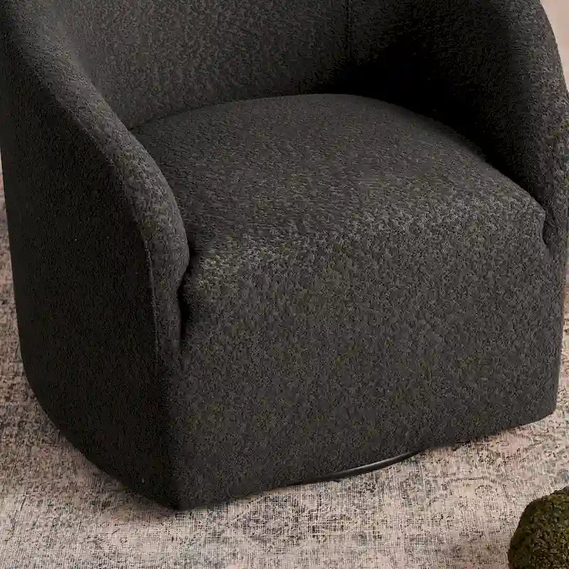 Fauteuil d'appoint pivotant à 360° en tissu bouclette de 32 pouces, entièrement assemblé