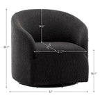 Fauteuil d'appoint pivotant à 360° en tissu bouclette de 32 pouces, entièrement assemblé