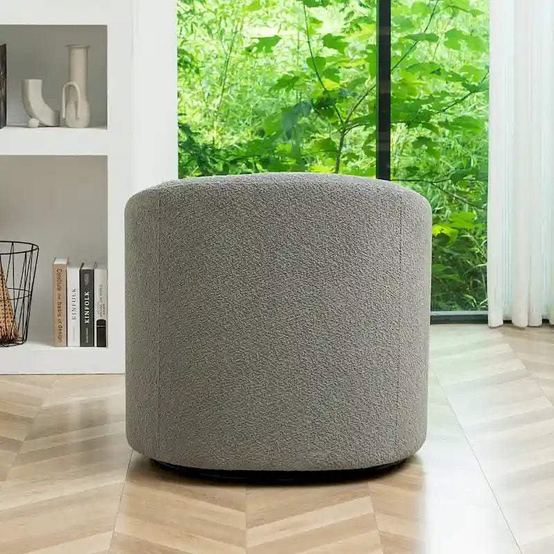 Fauteuil d'appoint pivotant à 360° en tissu bouclette de 32 pouces, entièrement assemblé