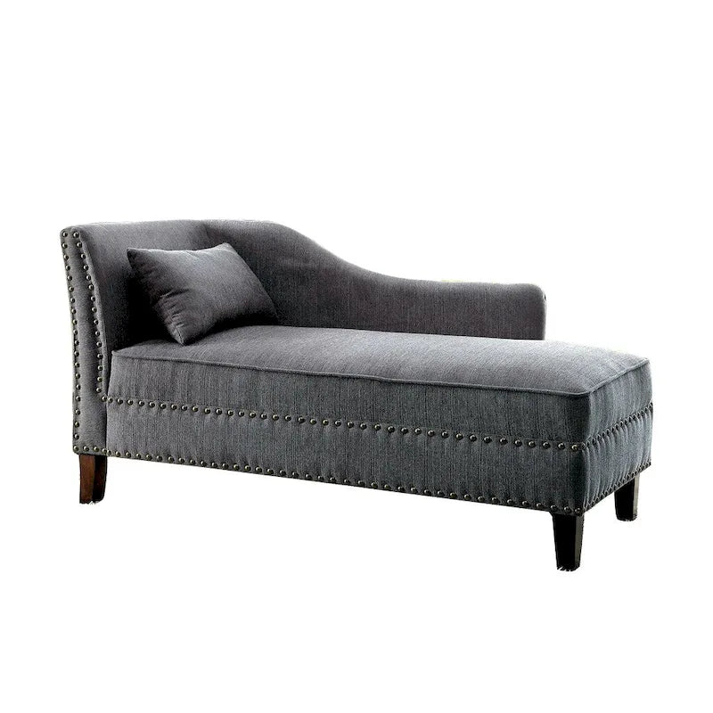 Chaise longue en tissu et bois au fini beige
