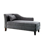 Chaise longue en tissu et bois, finition beige