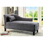 Chaise longue en tissu et bois, finition beige