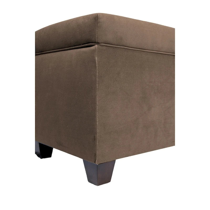 Banc de rangement pour chaussures 10 boutons capitonné en lin avec vérin hydraulique, fabriqué aux États-Unis