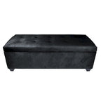 Banc de rangement pour chaussures 10 boutons capitonné en lin avec vérin hydraulique, fabriqué aux États-Unis