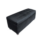 Banc de rangement pour chaussures 10 boutons capitonné en lin avec vérin hydraulique, fabriqué aux États-Unis