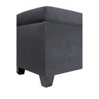 Banc de rangement pour chaussures 10 boutons capitonné en lin avec vérin hydraulique, fabriqué aux États-Unis