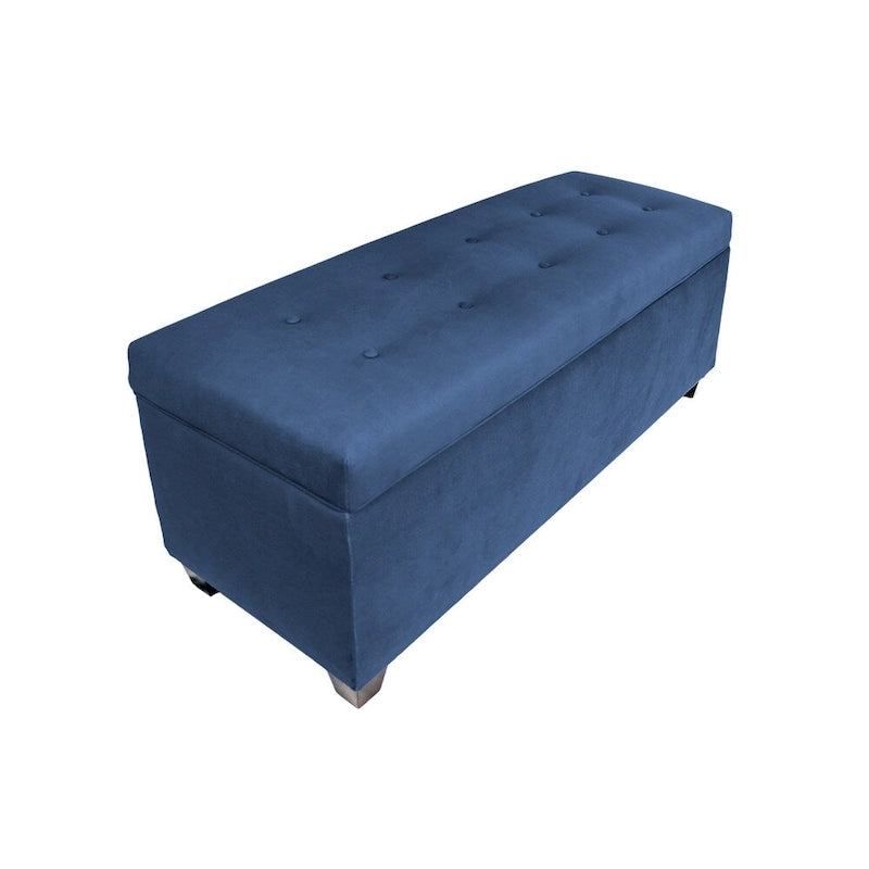Banc de rangement pour chaussures 10 boutons capitonné en lin avec vérin hydraulique, fabriqué aux États-Unis