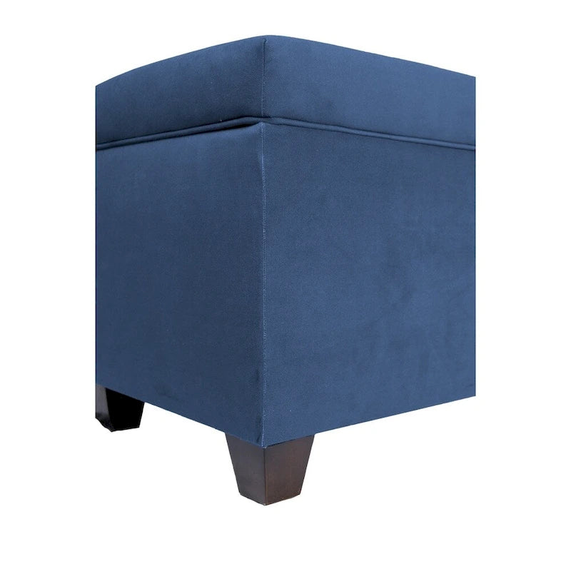 Banc de rangement pour chaussures 10 boutons capitonné en lin avec vérin hydraulique, fabriqué aux États-Unis