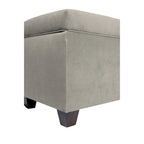 Banc de rangement pour chaussures 10 boutons capitonné en lin avec vérin hydraulique, fabriqué aux États-Unis