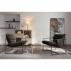 Lot de 2 fauteuils d'appoint modernes en velours avec cadre en acier, capacité de 136 kg