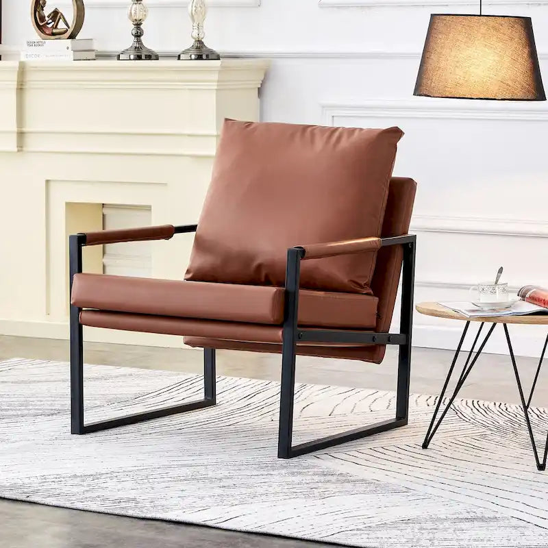 Lot de 2 fauteuils d'appoint modernes en velours avec cadre en acier, capacité de 136 kg