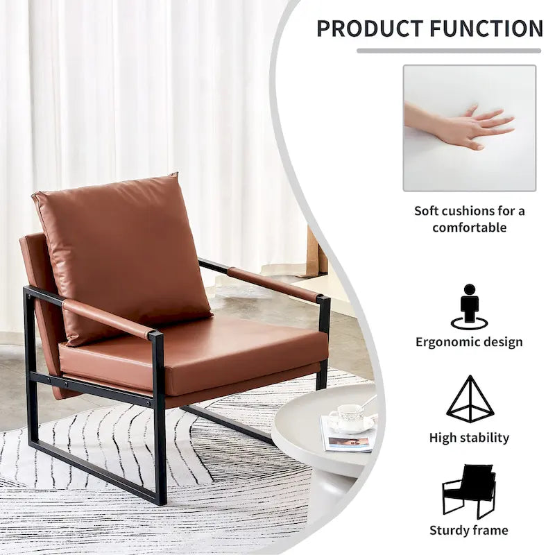 Lot de 2 fauteuils d'appoint modernes en velours avec cadre en acier, capacité de 136 kg