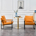 Lot de 2 fauteuils d'appoint modernes en velours avec cadre en acier, capacité de 136 kg