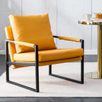 Lot de 2 fauteuils d'appoint modernes en velours avec cadre en acier, capacité de 136 kg