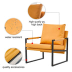 Lot de 2 fauteuils d'appoint modernes en velours avec cadre en acier, capacité de 136 kg