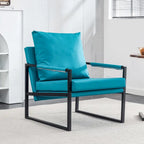 Lot de 2 fauteuils d'appoint modernes en velours avec cadre en acier, capacité de 136 kg
