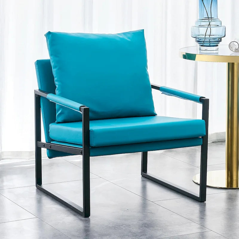 Lot de 2 fauteuils d'appoint modernes en velours avec cadre en acier, capacité de 136 kg