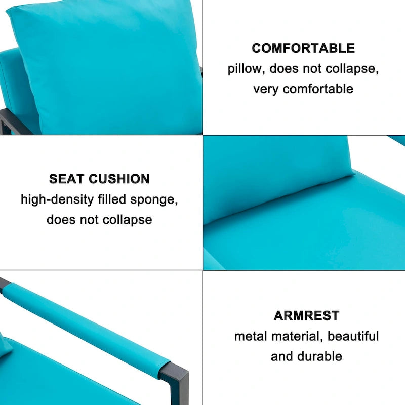 Lot de 2 fauteuils d'appoint modernes en velours avec cadre en acier, capacité de 136 kg