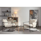Lot de 2 fauteuils d'appoint modernes en velours avec cadre en acier, capacité de 136 kg
