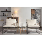Lot de 2 fauteuils d'appoint modernes en velours avec cadre en acier, capacité de 136 kg