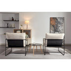 Lot de 2 fauteuils d'appoint modernes en velours avec cadre en acier, capacité de 136 kg