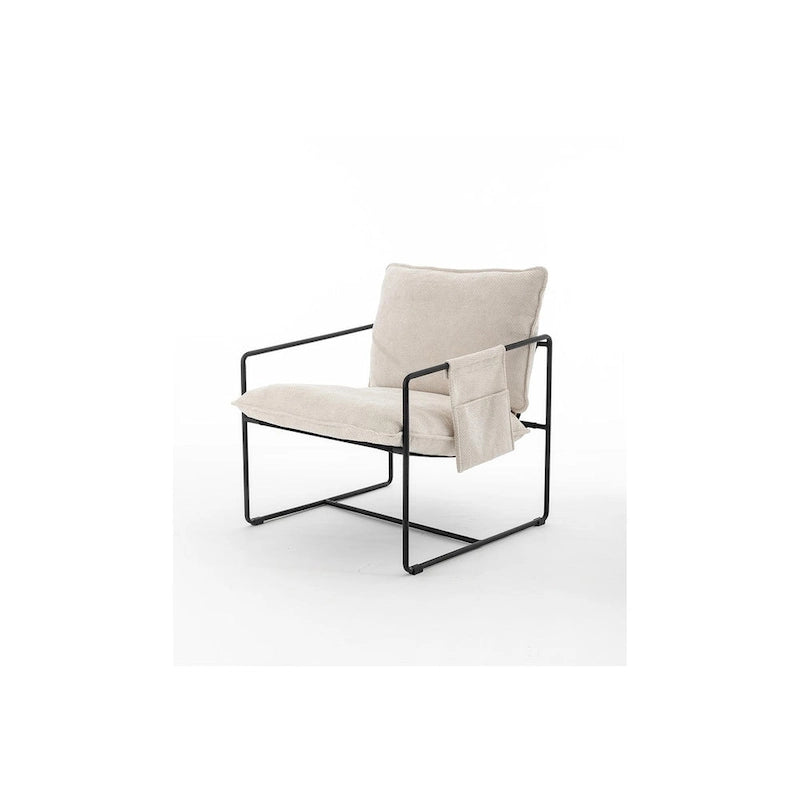 Lot de 2 fauteuils d'appoint modernes en velours avec cadre en acier, capacité de 136 kg