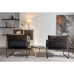 Lot de 2 fauteuils d'appoint modernes en velours avec cadre en acier, capacité de 136 kg