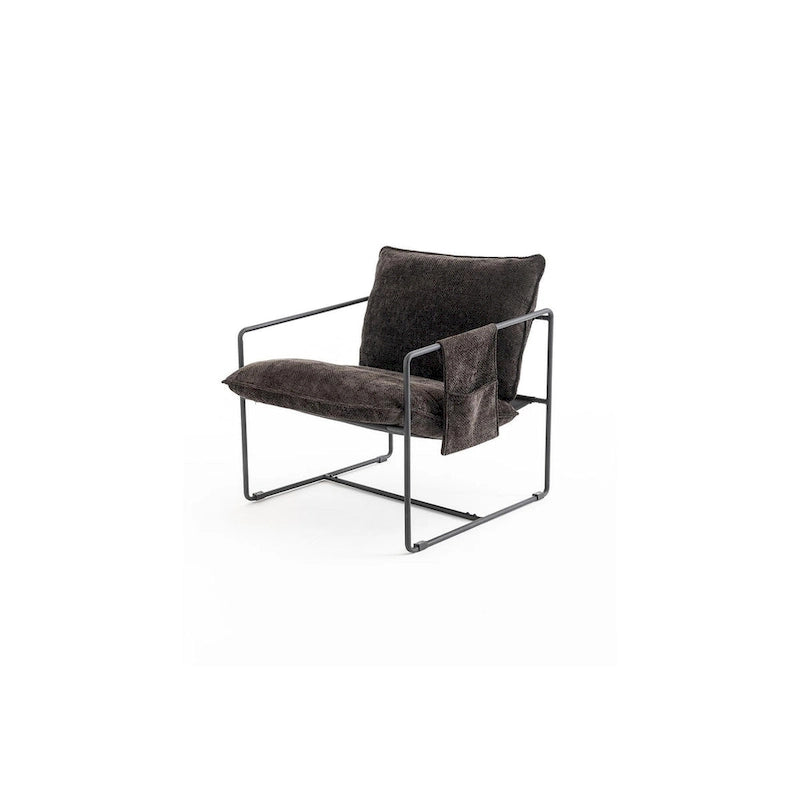 Lot de 2 fauteuils d'appoint modernes en velours avec cadre en acier, capacité de 136 kg