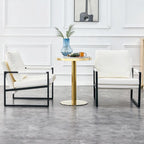 Lot de 2 fauteuils d'appoint modernes en velours avec cadre en acier, capacité de 136 kg