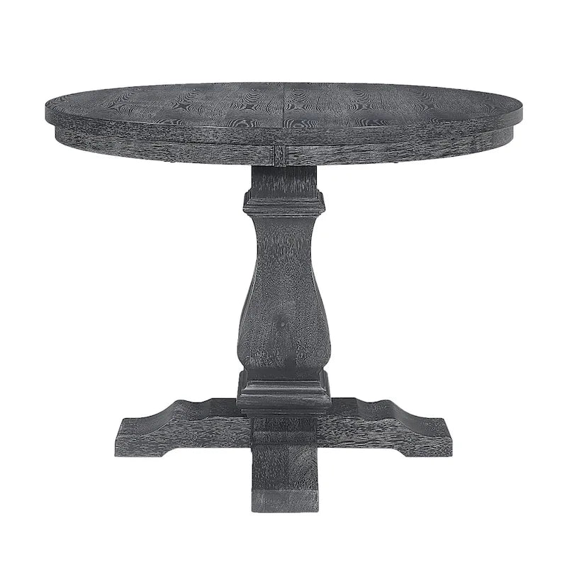 Table à manger extensible en bois avec base en bois d'hévéa, peut accueillir jusqu'à 6 personnes, capacité de 136 kg