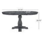 Table à manger extensible en bois avec base en bois d'hévéa, peut accueillir jusqu'à 6 personnes, capacité de 136 kg