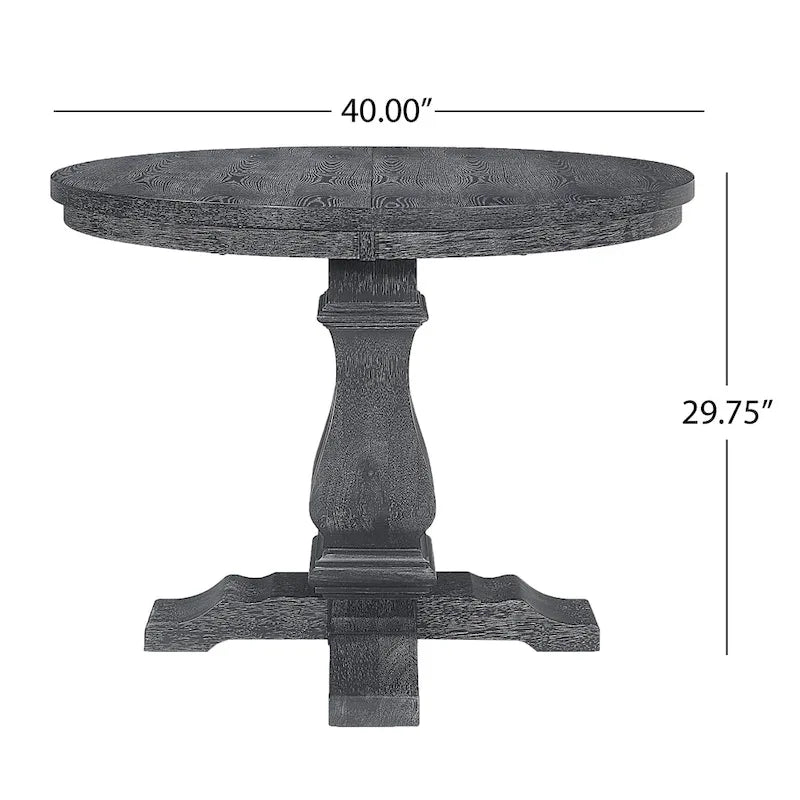 Table à manger extensible en bois avec base en bois d'hévéa, peut accueillir jusqu'à 6 personnes, capacité de 136 kg