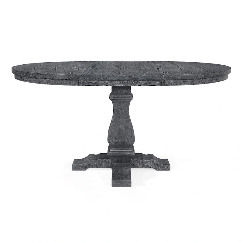 Table à manger extensible en bois avec base en bois d'hévéa, peut accueillir jusqu'à 6 personnes, capacité de 136 kg