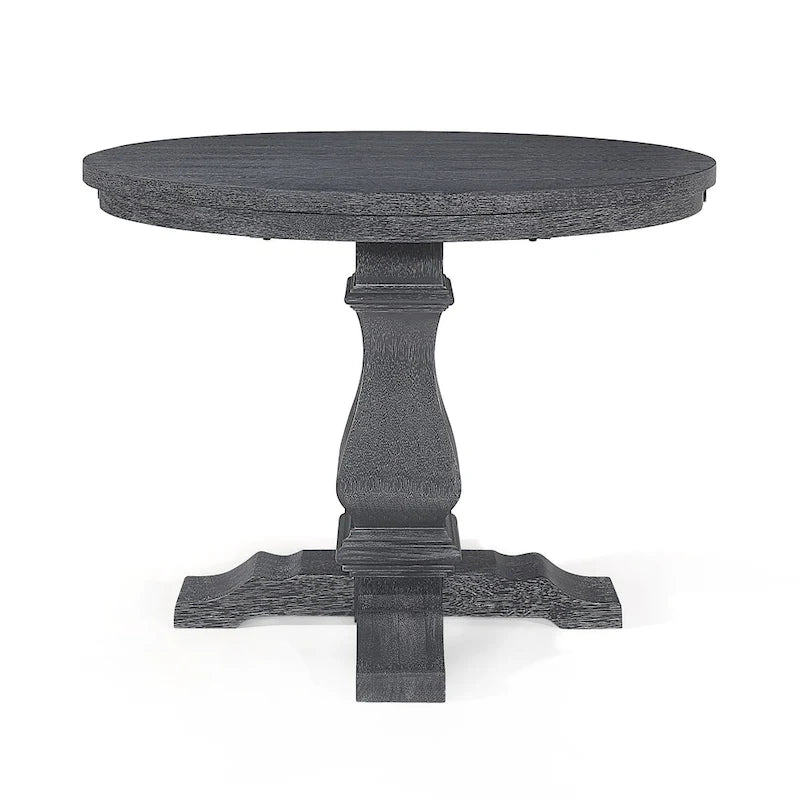 Table à manger extensible en bois avec base en bois d'hévéa, peut accueillir jusqu'à 6 personnes, capacité de 136 kg