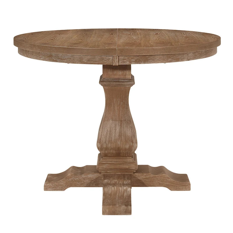 Table à manger extensible en bois avec base en bois d'hévéa, peut accueillir jusqu'à 6 personnes, capacité de 136 kg