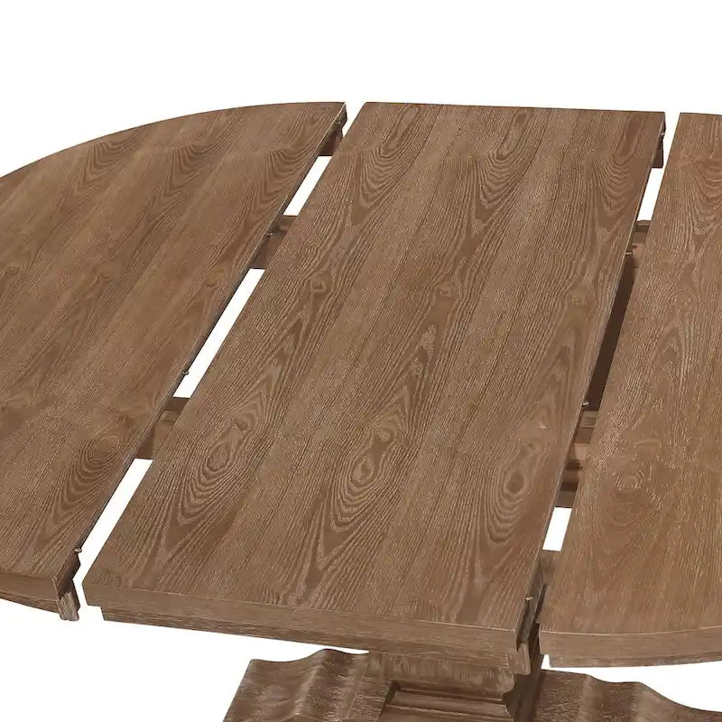 Table à manger extensible en bois avec base en bois d'hévéa, peut accueillir jusqu'à 6 personnes, capacité de 136 kg