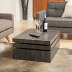 Table basse en béton gris moderne avec base en bloc, capacité de 100 kg